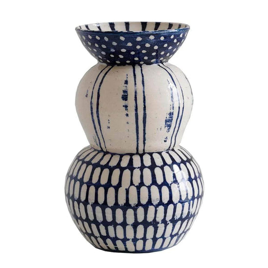 Triple Layer Dash Vase Indigo