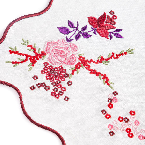Roseraie et Baies Embroidered Napkin