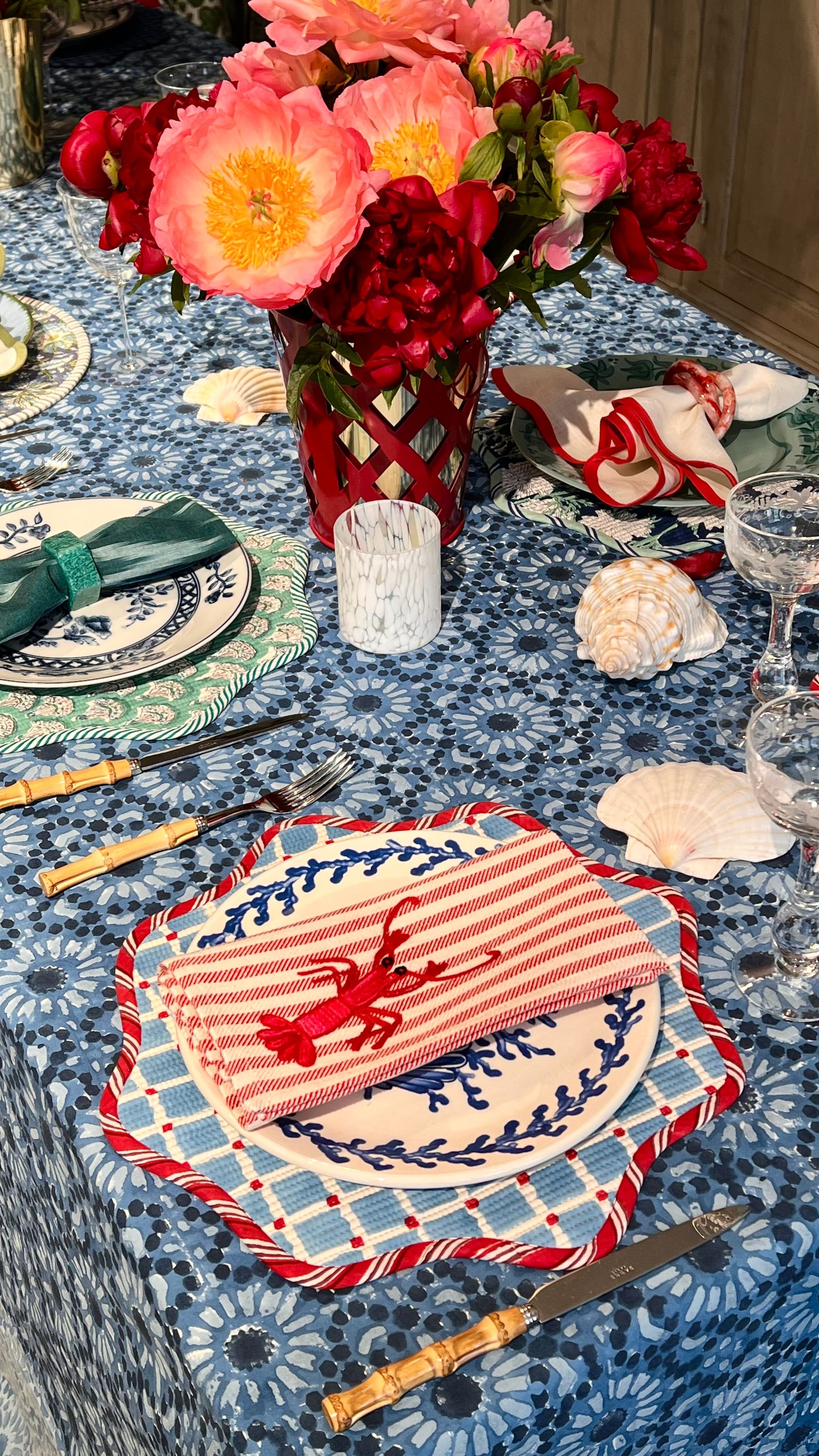 ‘The Kaleidoscope’ Tablecloth - Dark Indigo