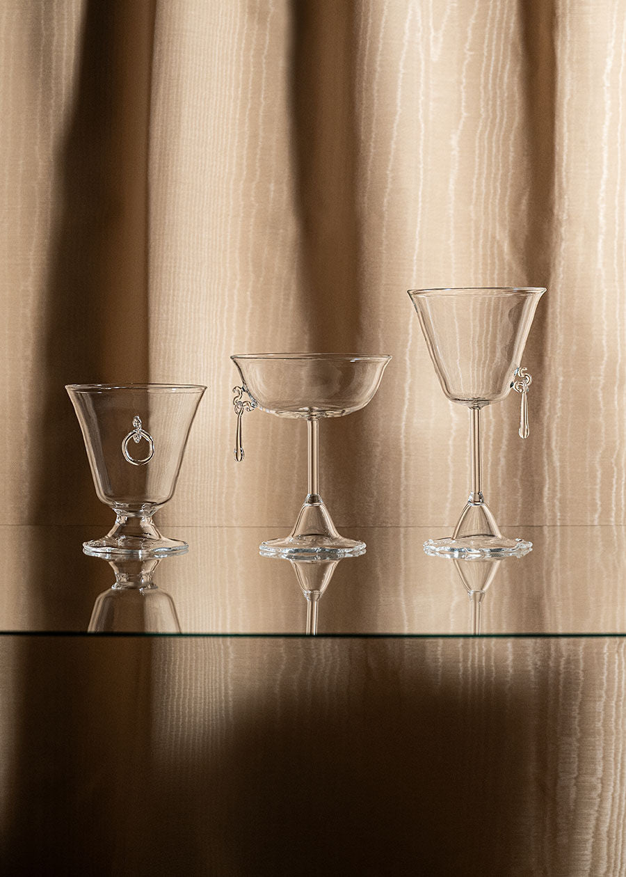 Sospesa Hand-blown Wine Glass with Charm
