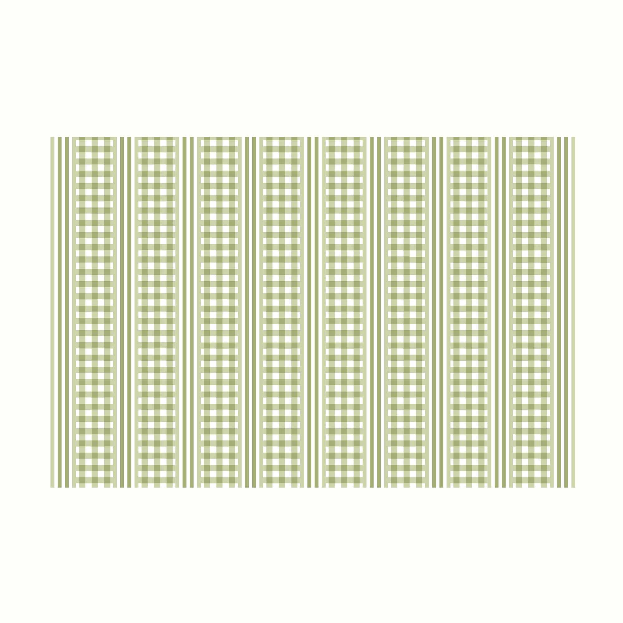 Green Gingham & Stripe Tablecloth