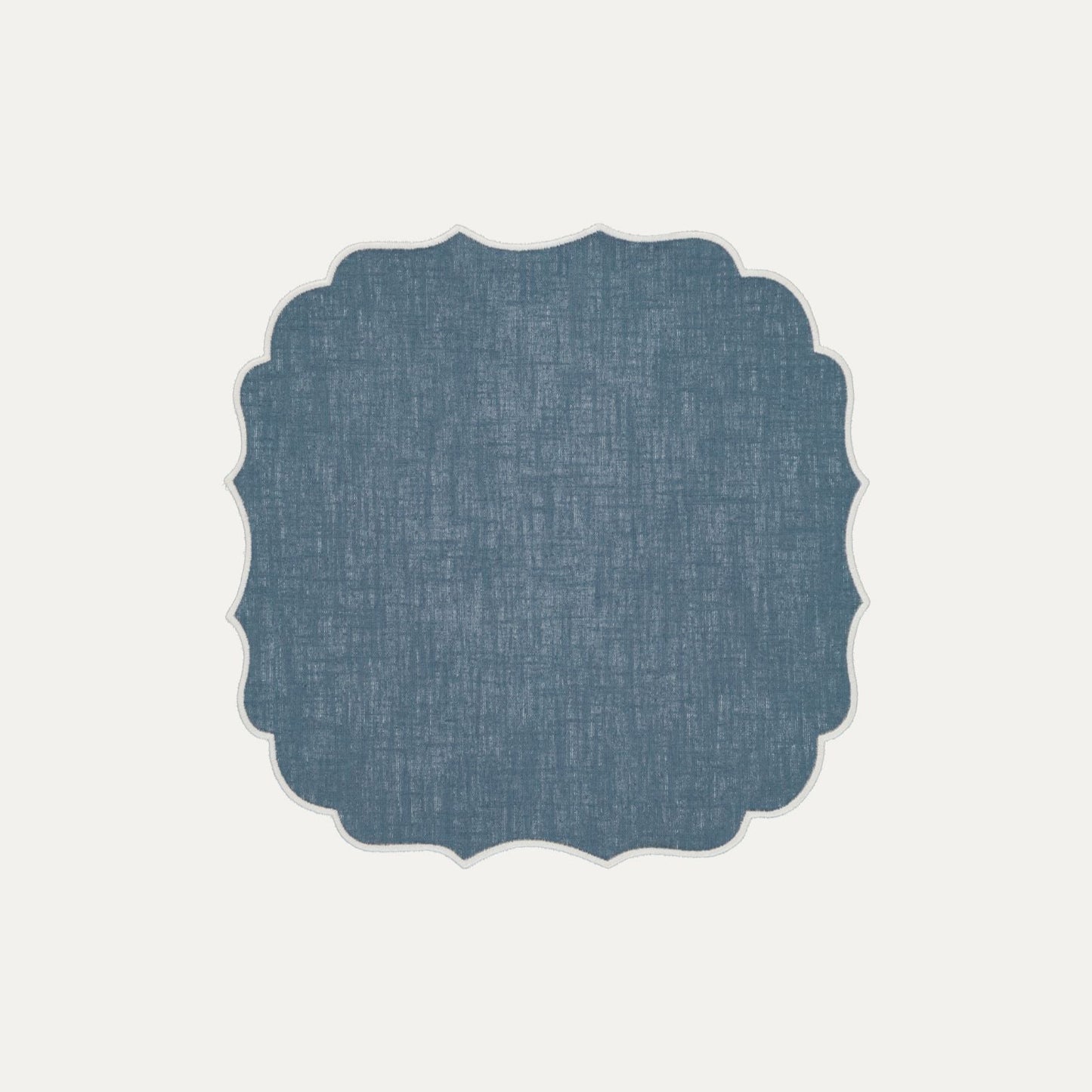 Greta Placemat , Blue with White Stain-resistant