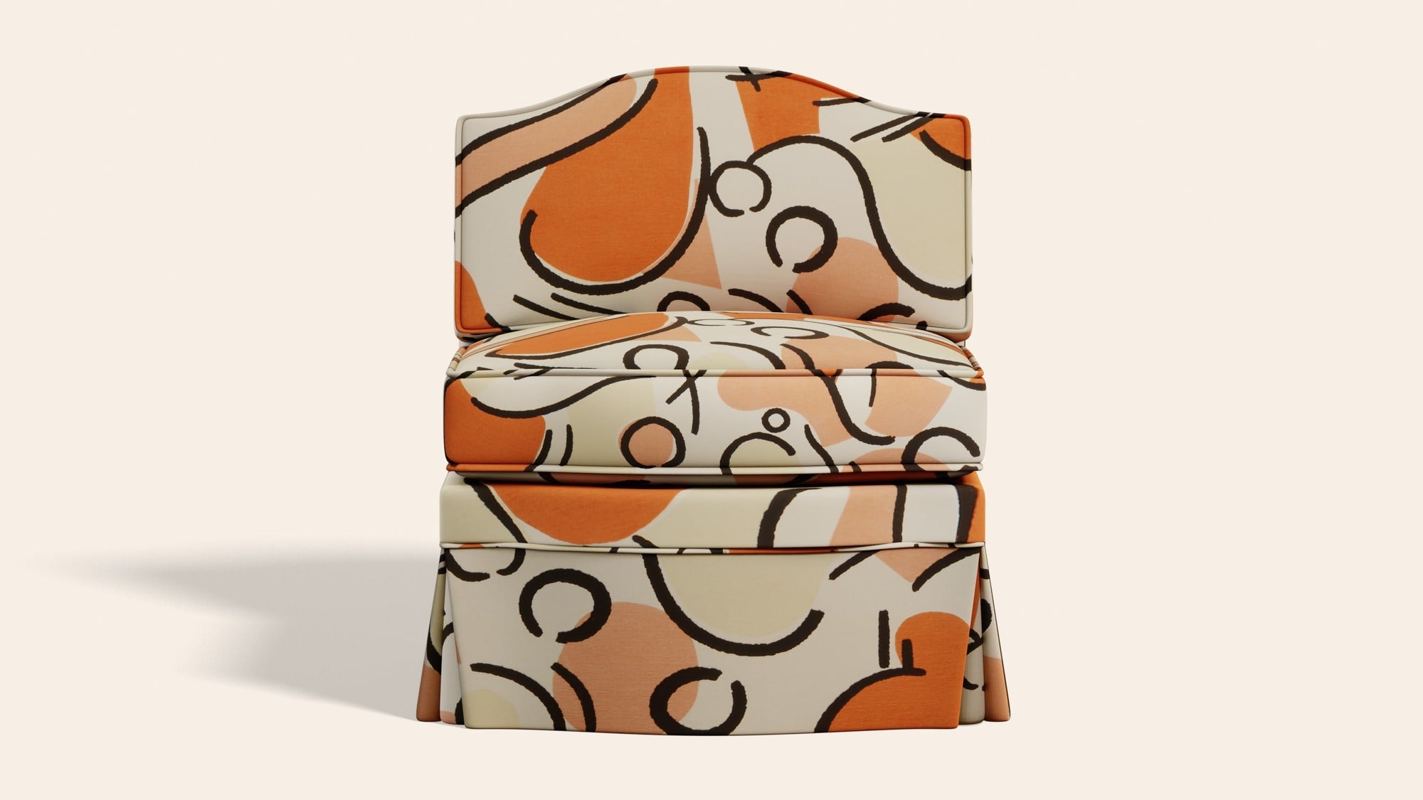 Felix Slipper Chair, Tangerine