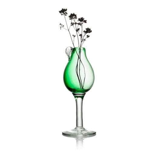 Pear Bud Vase with Stem - Green
