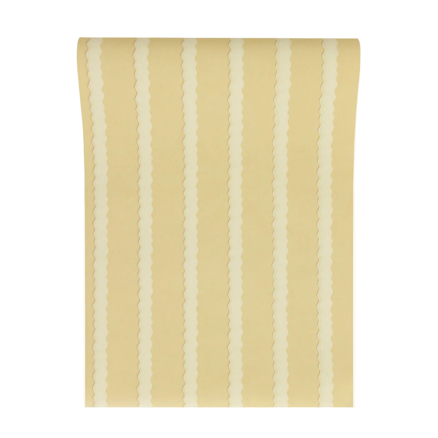 Double Scroll Stripe - Butter (Wallpaper)