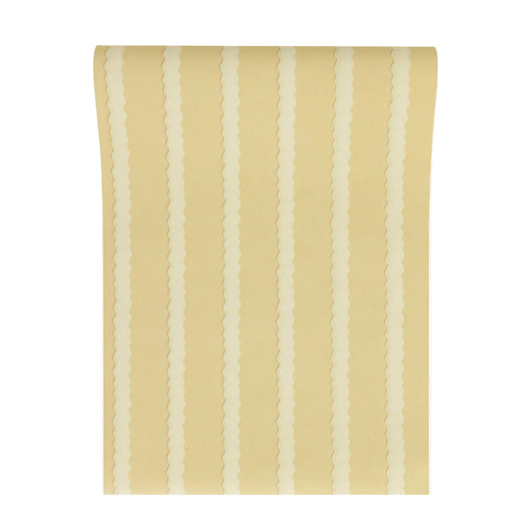Double Scroll Stripe - Butter (Wallpaper)