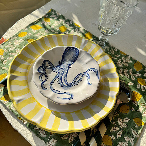 Mare Plate 16 cm Blue Octopus