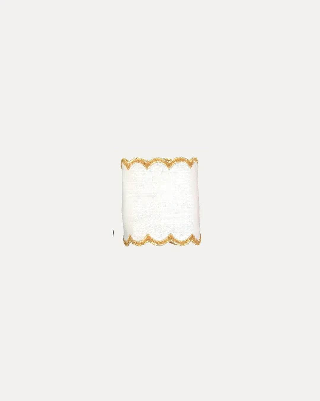 Personalised White and Gold Linen Napkin Ring