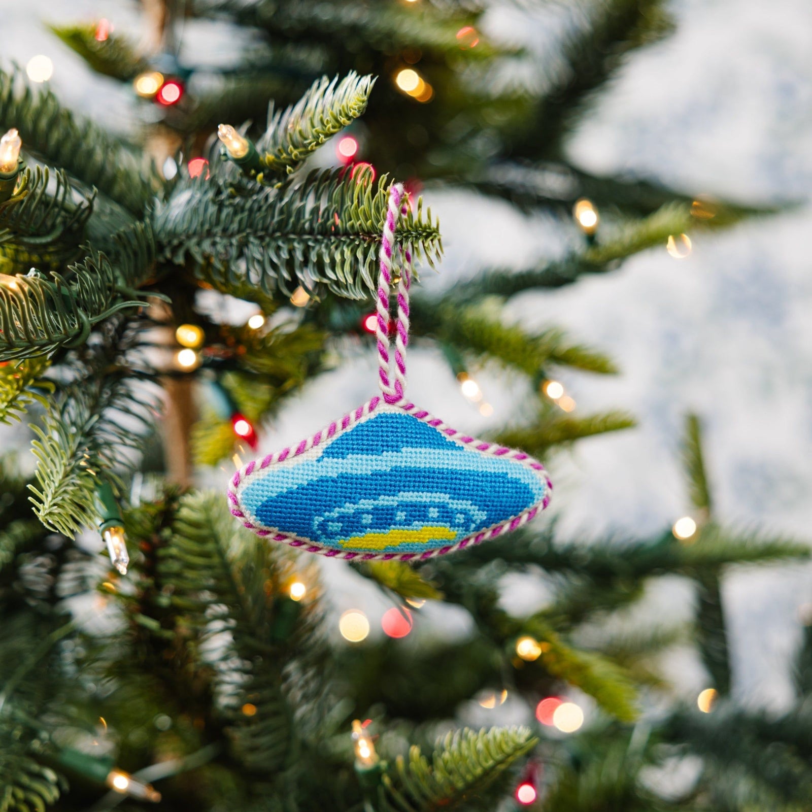 Needlepoint Icon Ornament - UFO