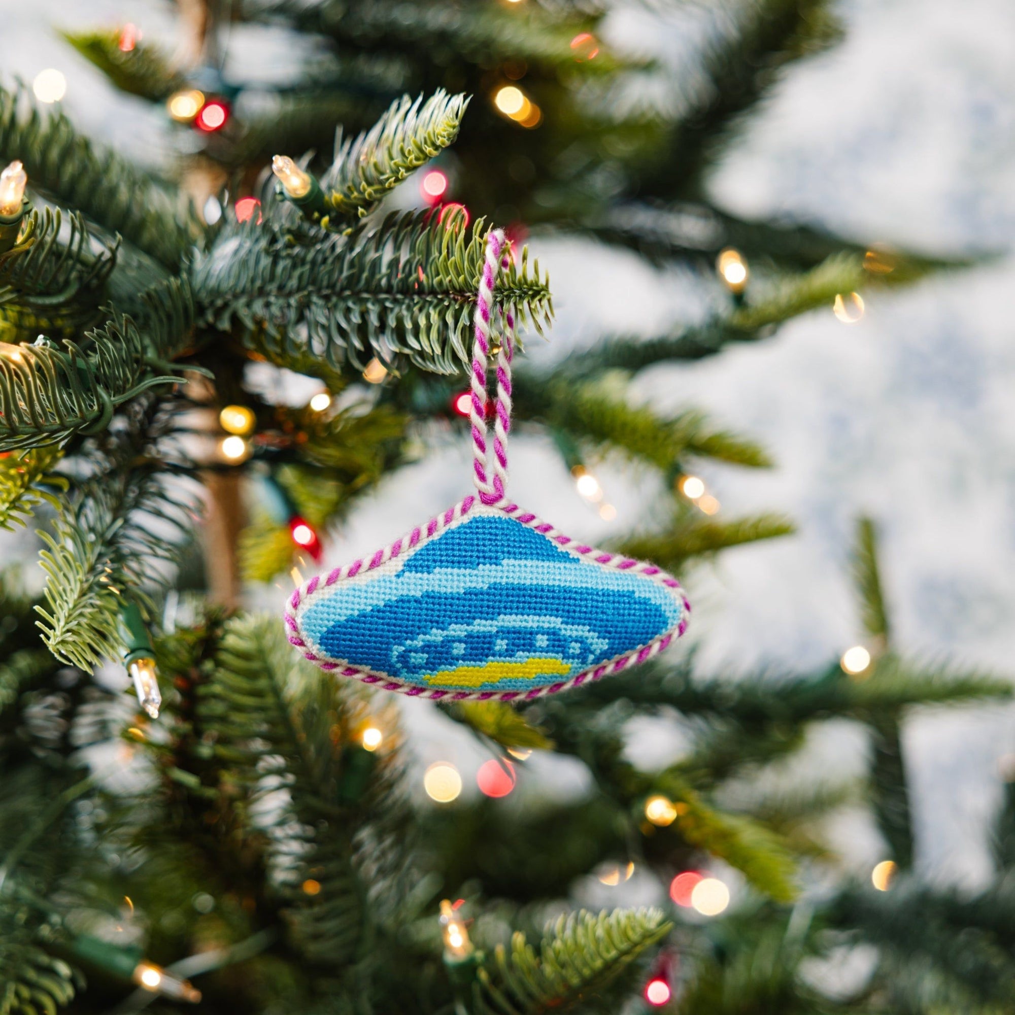Needlepoint Icon Ornament - UFO