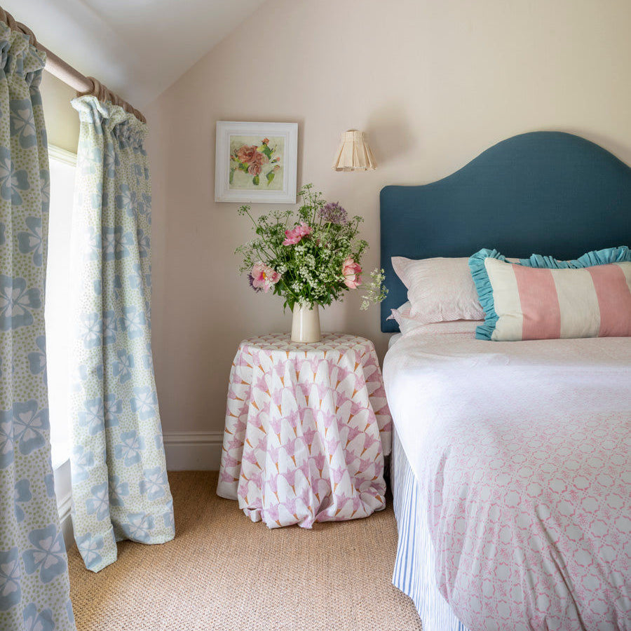 Cushion Frill Wide Stripe Pink