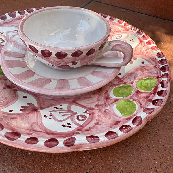 Amalfi Plate 16cm Pink Fish