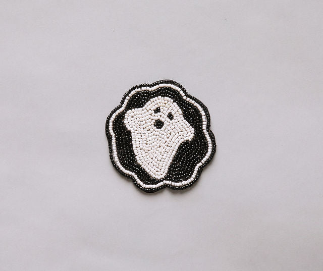 Handmade Beaded Ghost Coaster