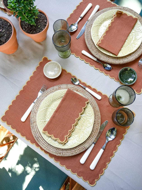 Aurora Placemat, Terracotta with Yellow