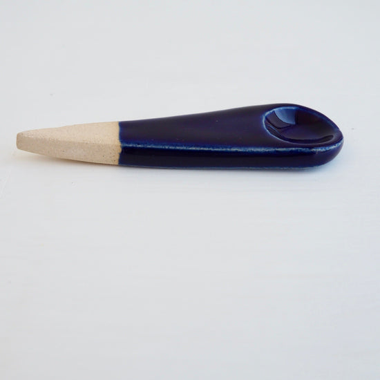 Handmade Mini Royal Blue Gloss Pottery Salt /  Spice Spoon