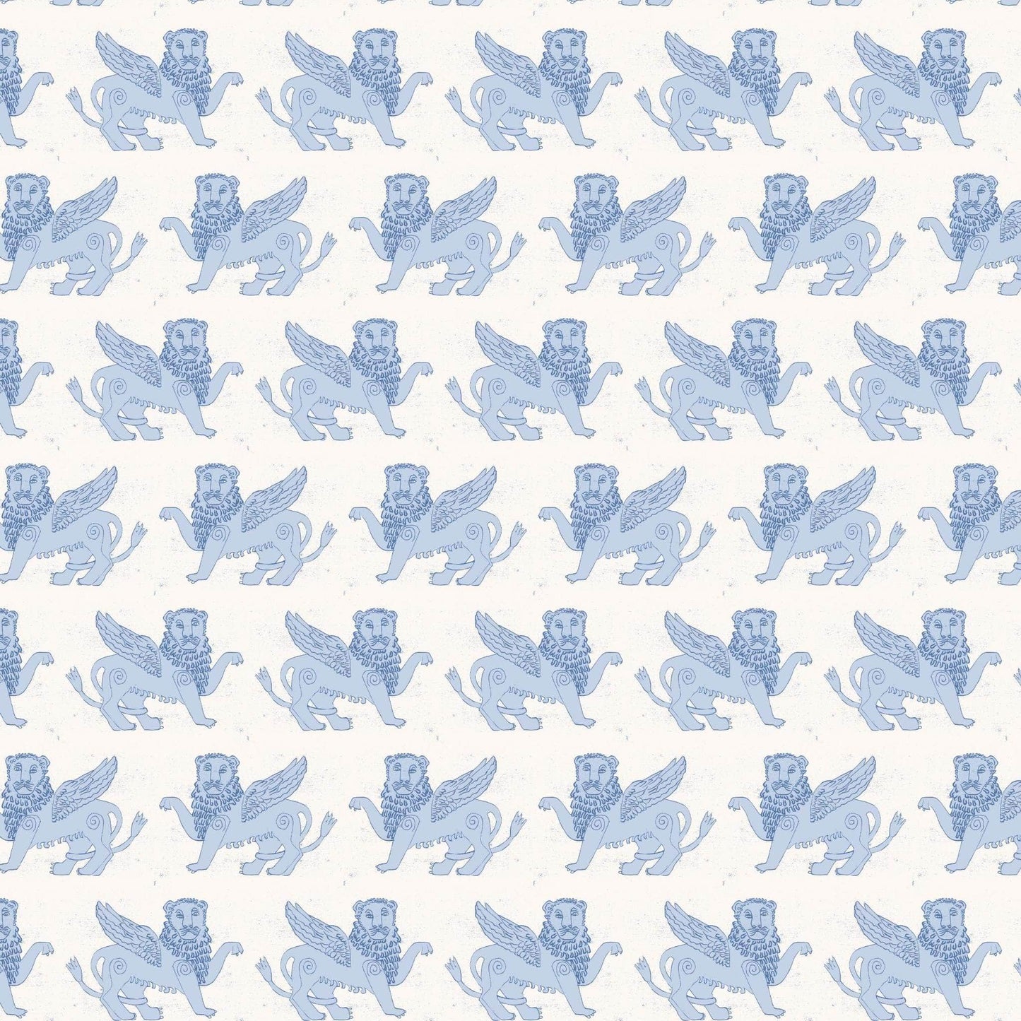 Winged Lion Wallpaper - Delft Blue