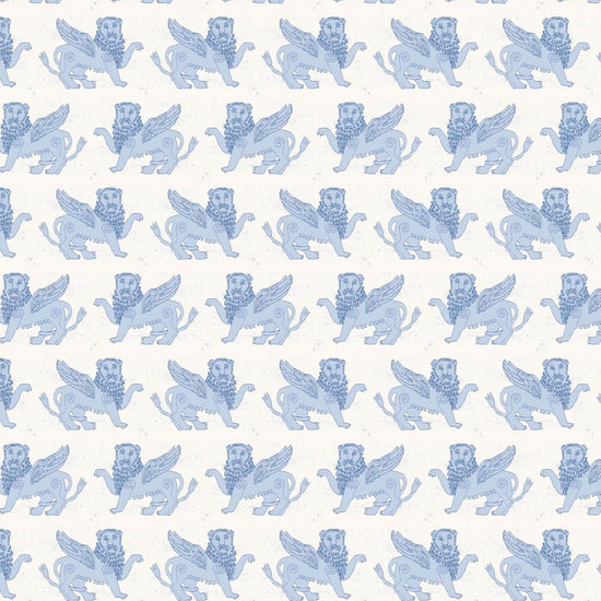 Winged Lion Wallpaper - Delft Blue