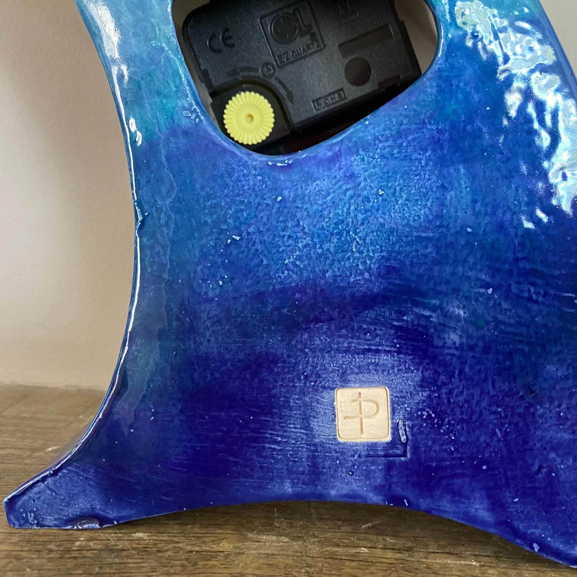 The Wave Wonky Ceramic Clock for Desk, Shelf, Mantel, Table