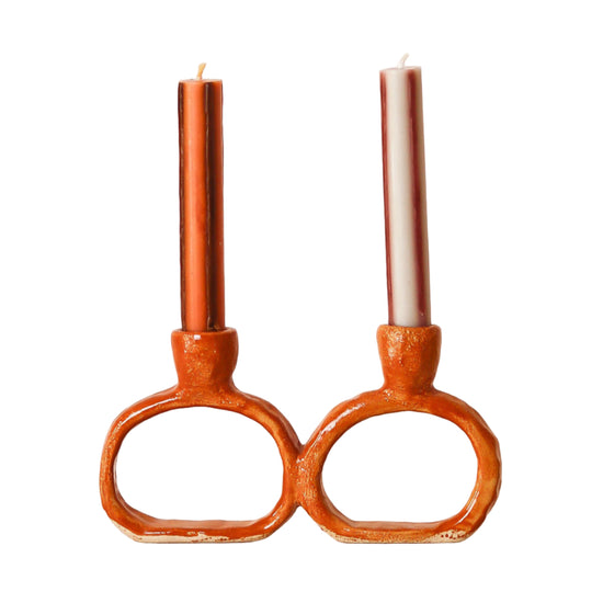 Handmade Ceramic Candle Holder Caramel