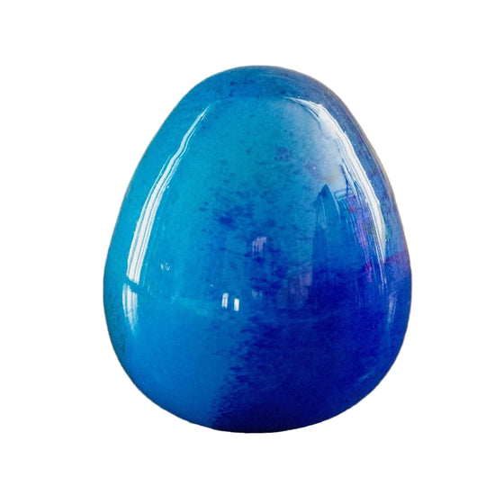 Anthologist Glass Easter Egg, Blue Medium