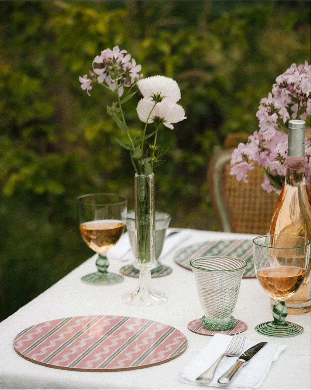 Green & Pink Vines Coasters