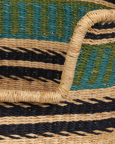 PONKO: Blue, Green and Black Dog Basket - Small