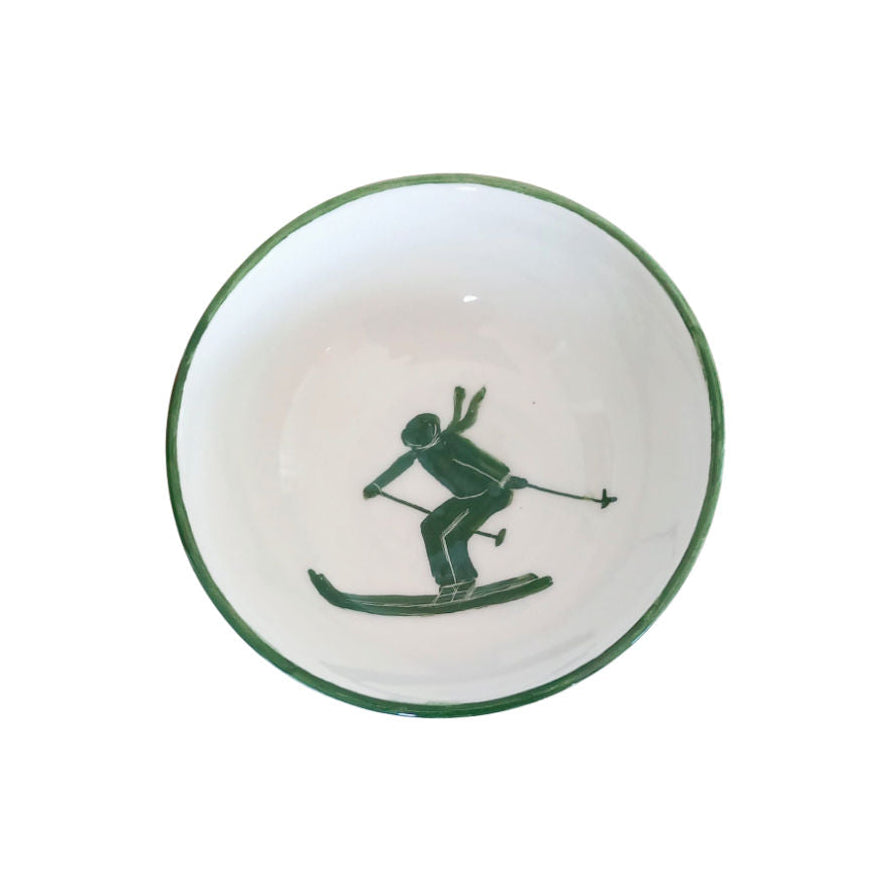 Sveva's Home Ceramic  Alpine Skier Bowls Set of 4
