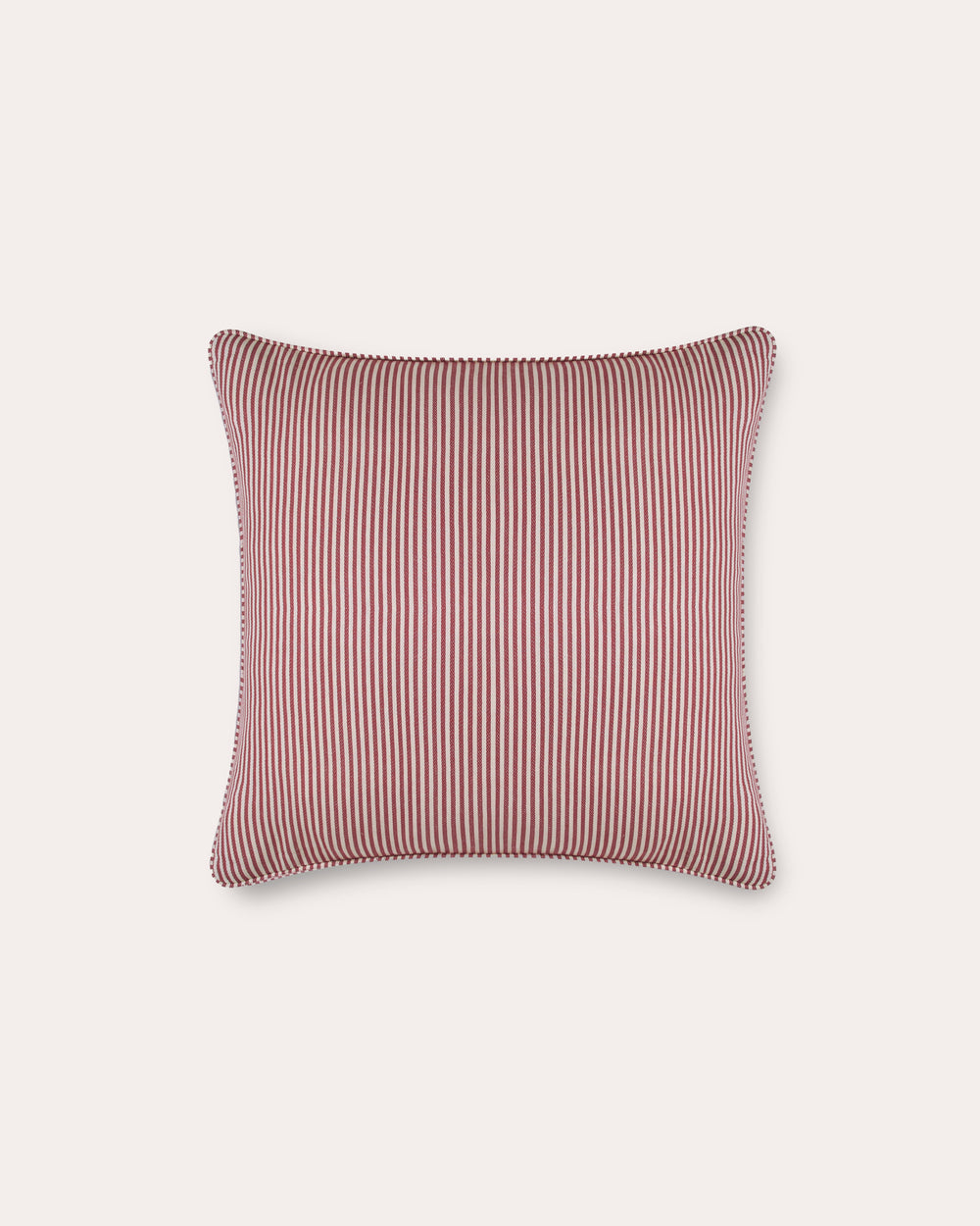 The Fine Stripe Square Cushion in Crabapple