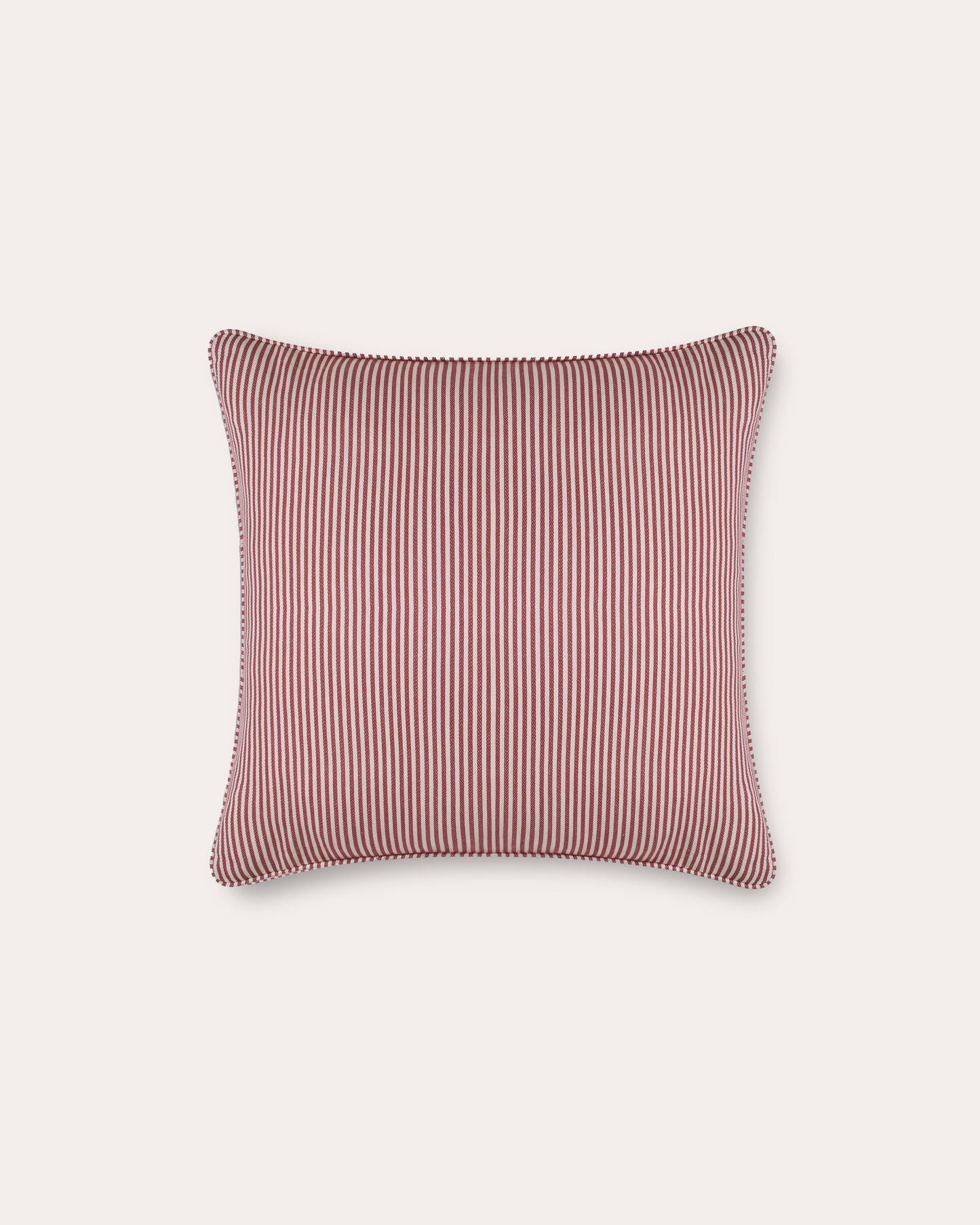 The Fine Stripe Square Cushion in Crabapple