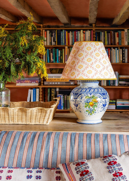 Folk Flower Lampshade - Yellow / Terracotta