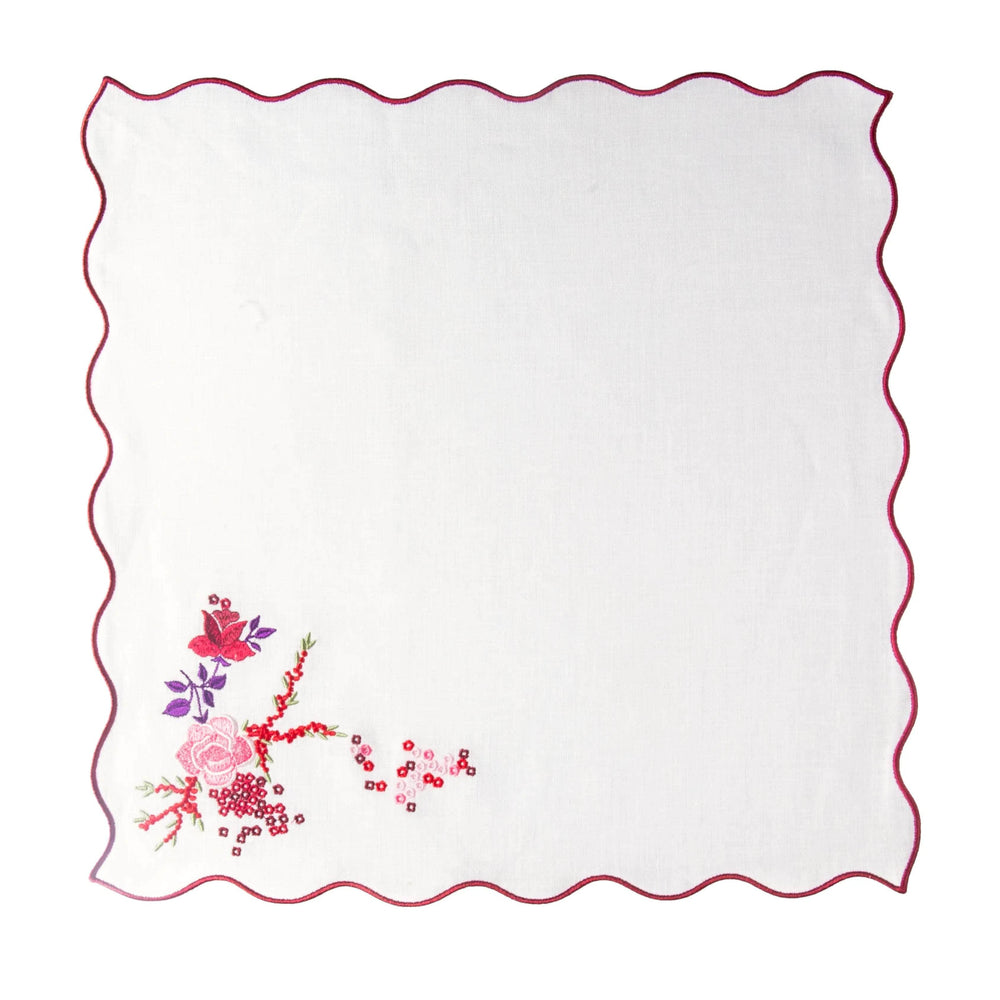 Roseraie et Baies Embroidered Napkin