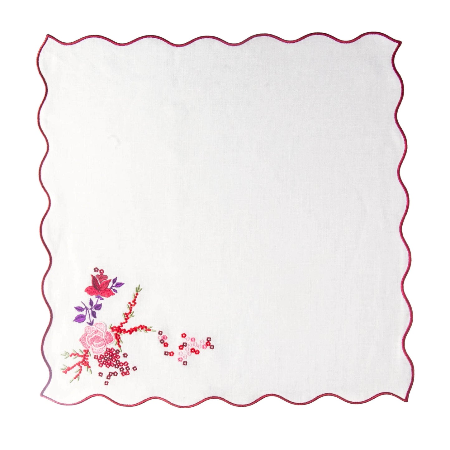 Roseraie et Baies Embroidered Napkin