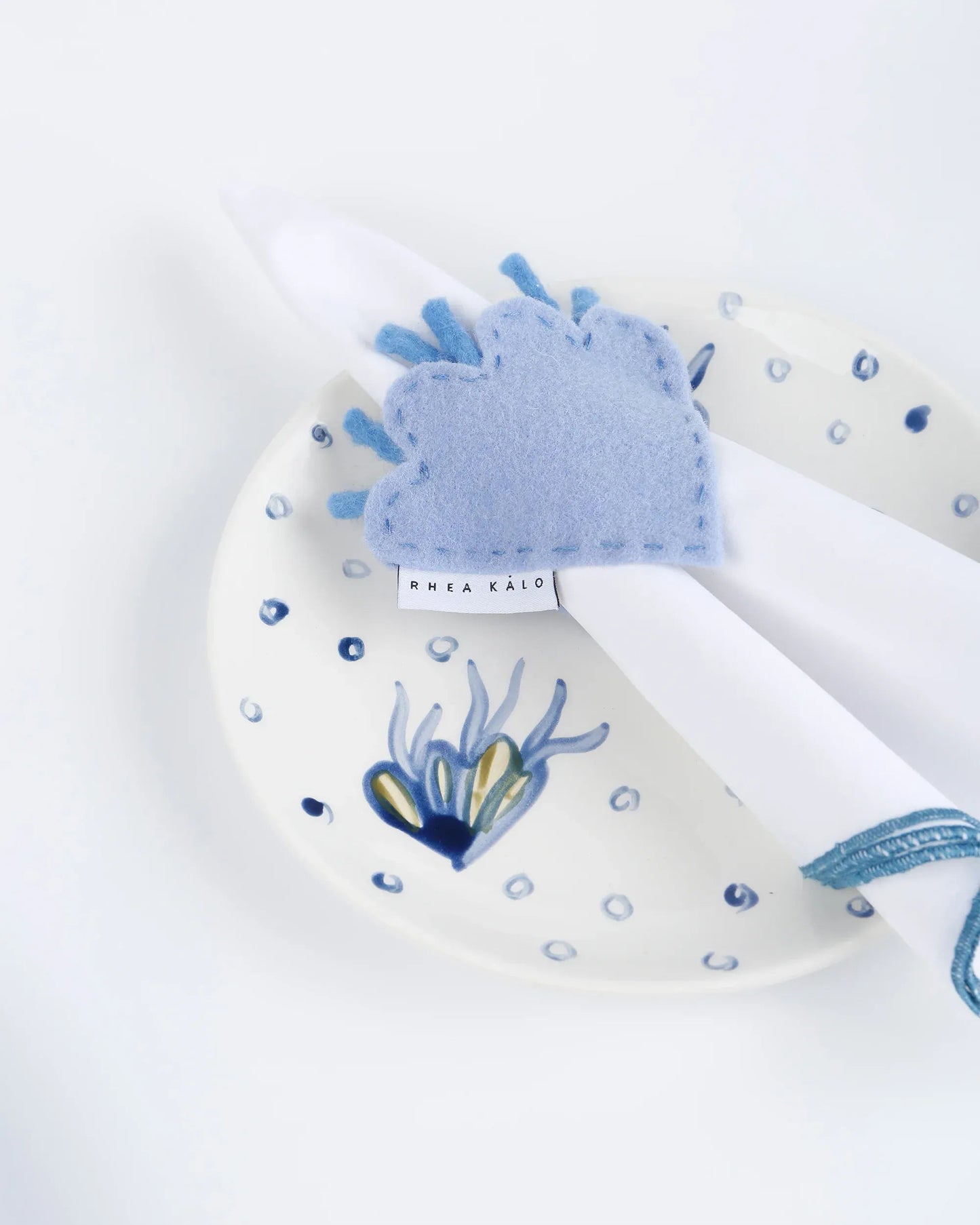Blue Shell Napkin Ring