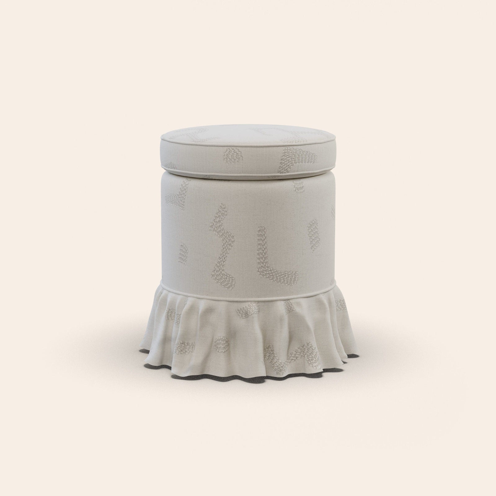 Aurora Footstool, Raphia, Powder