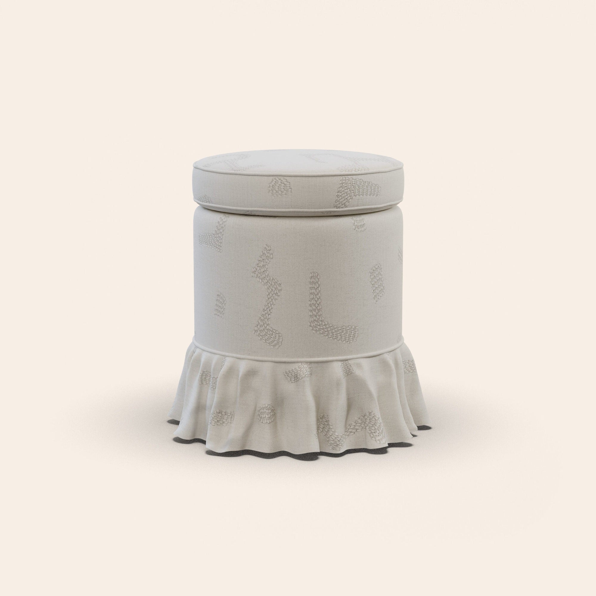 Aurora Footstool, Raphia, Powder