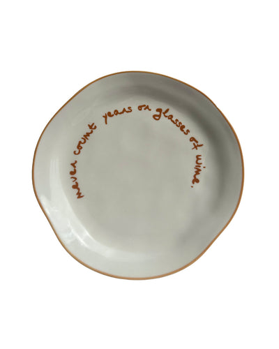 Statement Plate | 'Never Count Years Or Glasses Of Wine'