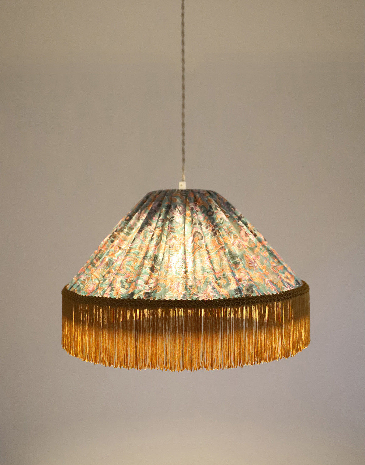 Conical Pendant Light Bella Printed “Indian Bloom”
