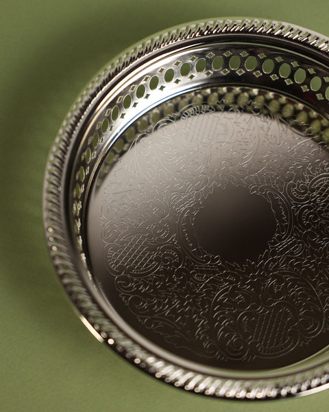 Ornate Silver Bottle Holder Ø14cm