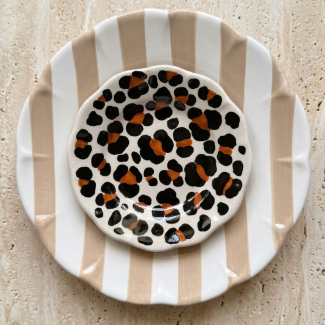 Rayure Plate Beige Crema - 20cm