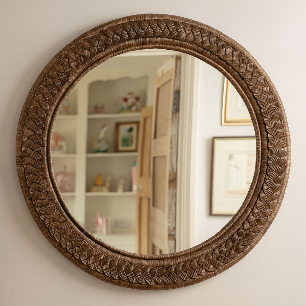 Serena Rattan Mirror, Round