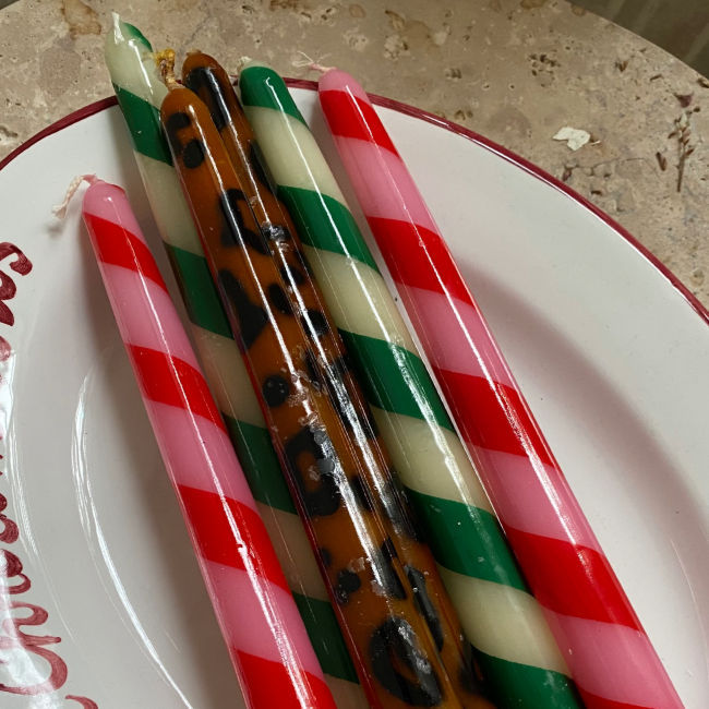 Leopard Candles (Set of 2) - 25cm