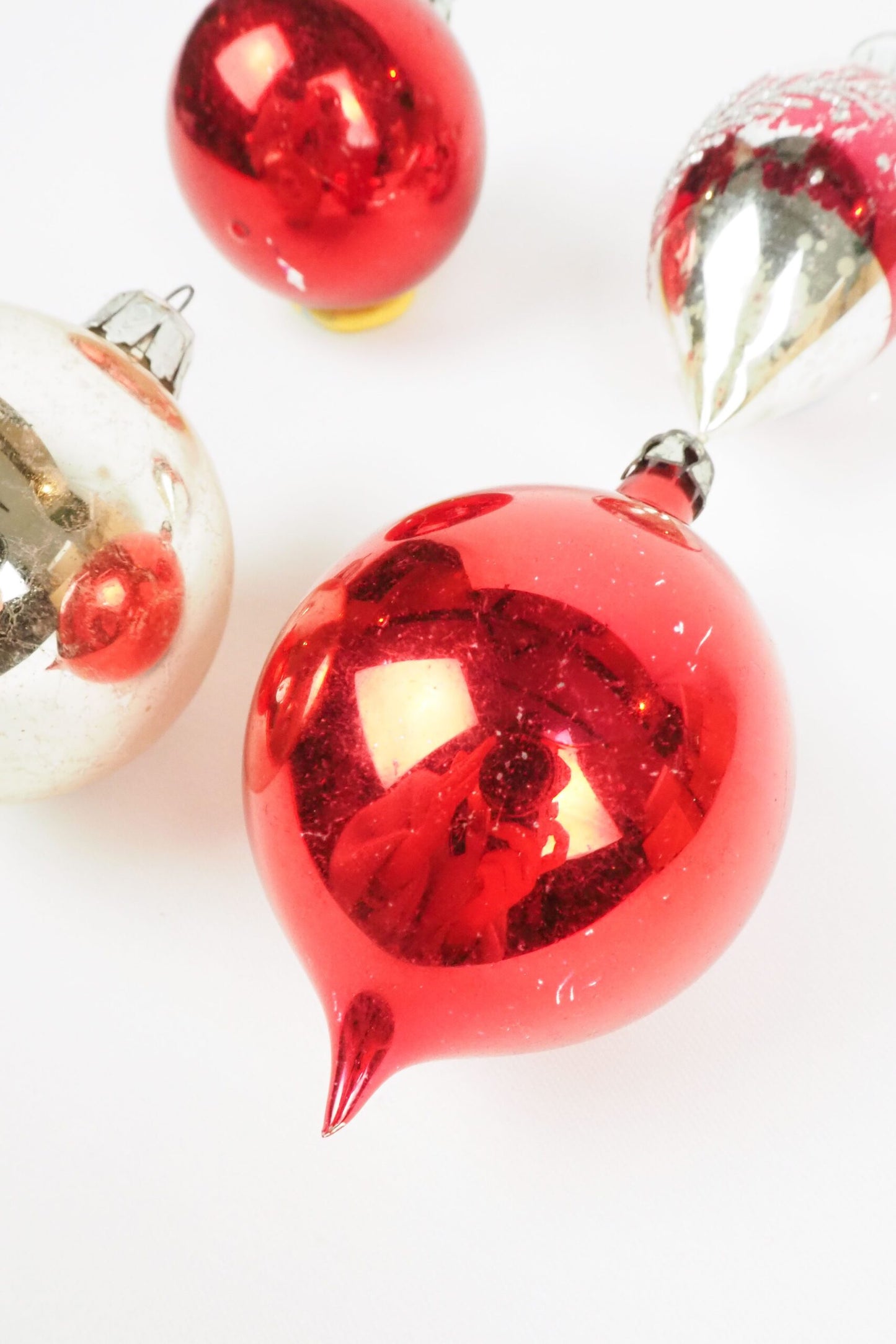 4 Antique Glass Baubles