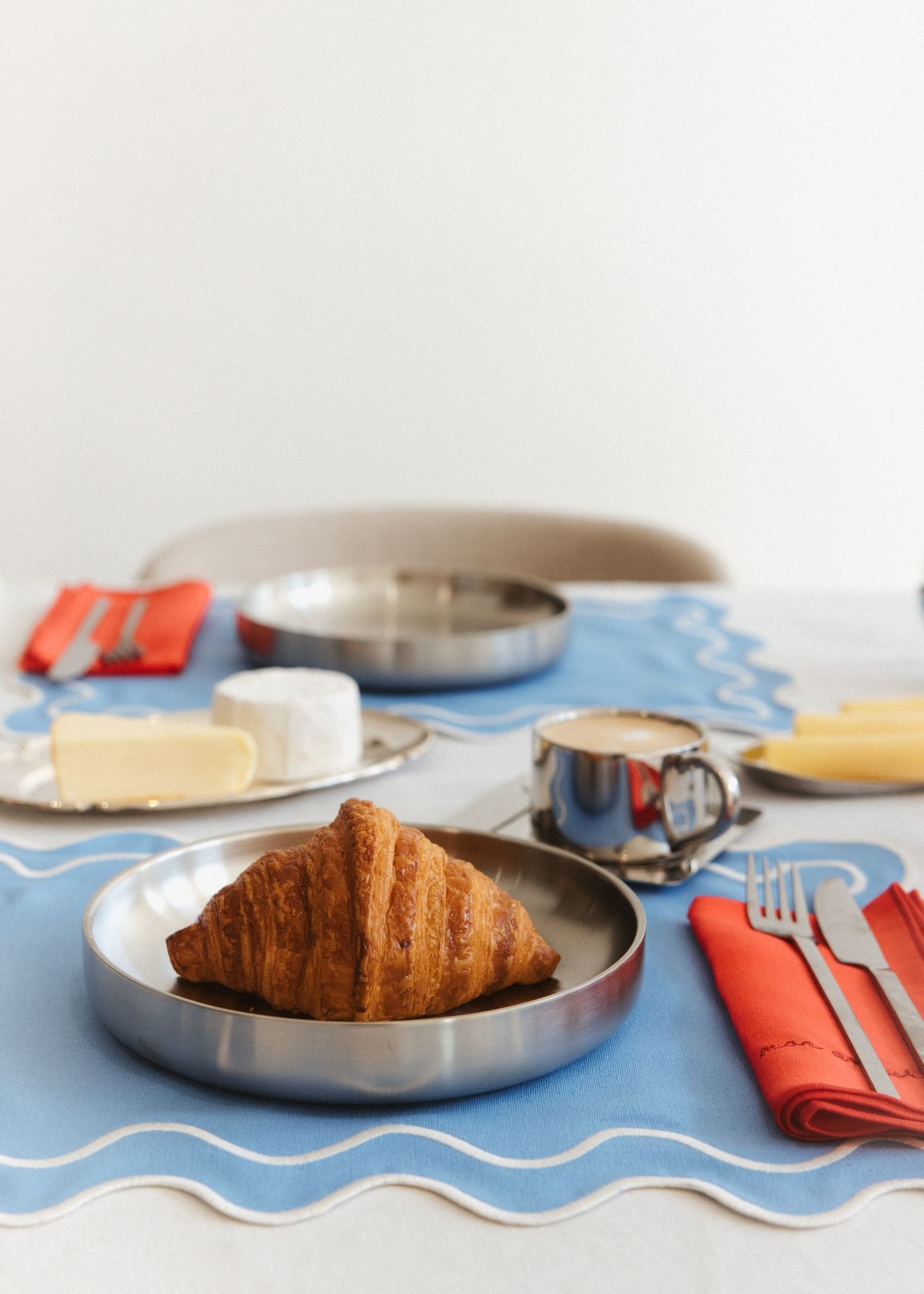 Wavy Placemats Blue/White - Set of 2