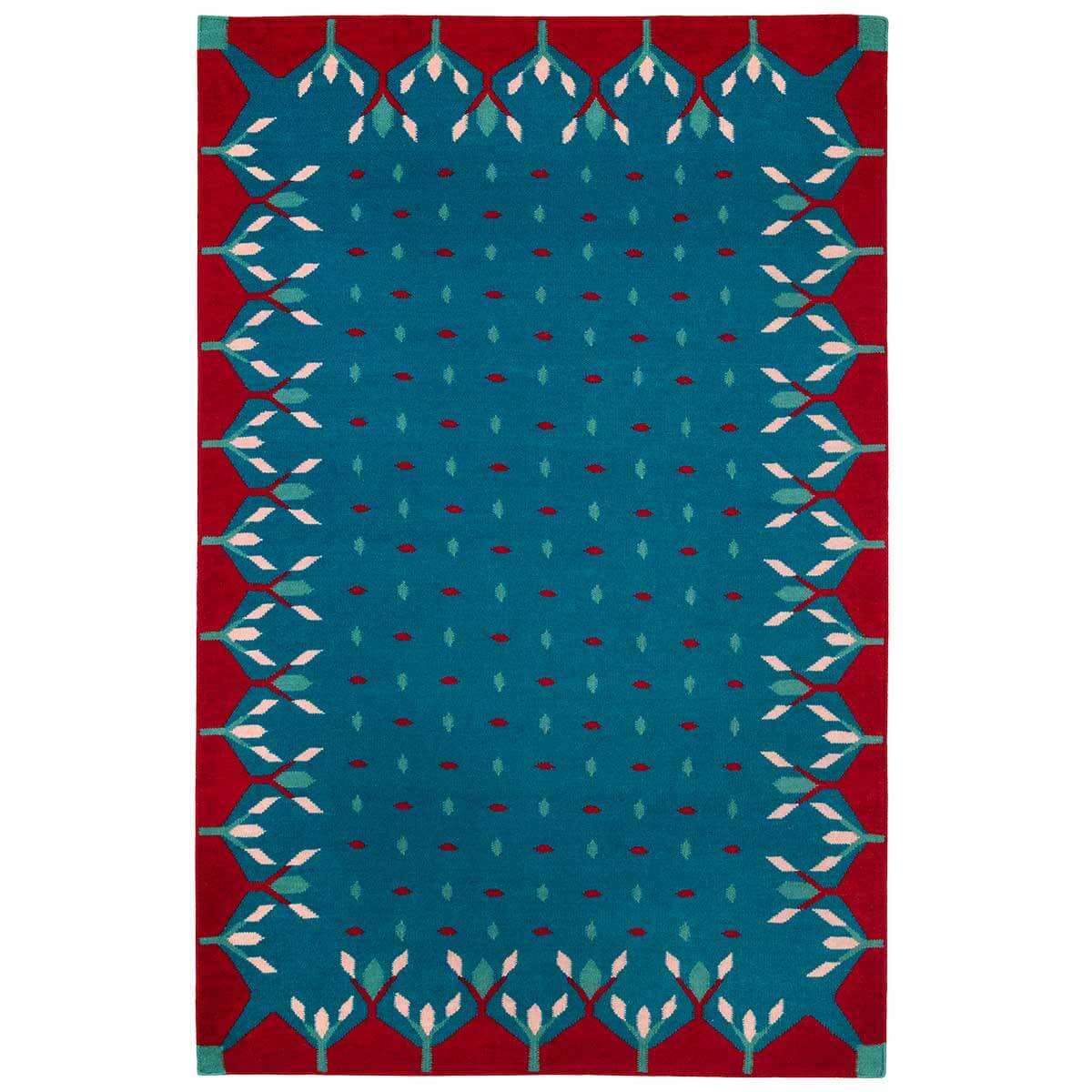 Hedgerow Flatweave Rug - Blue and Red