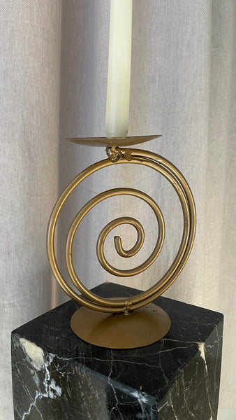 Brass Spiral Candle Holders set of 3
