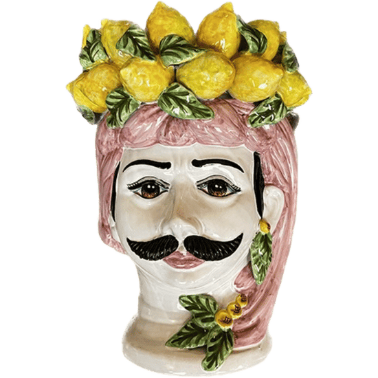 Large Sicilian Vase – Limoni Man Pink