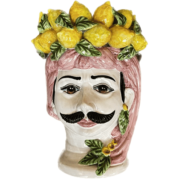 Large Sicilian Vase – Limoni Man Pink