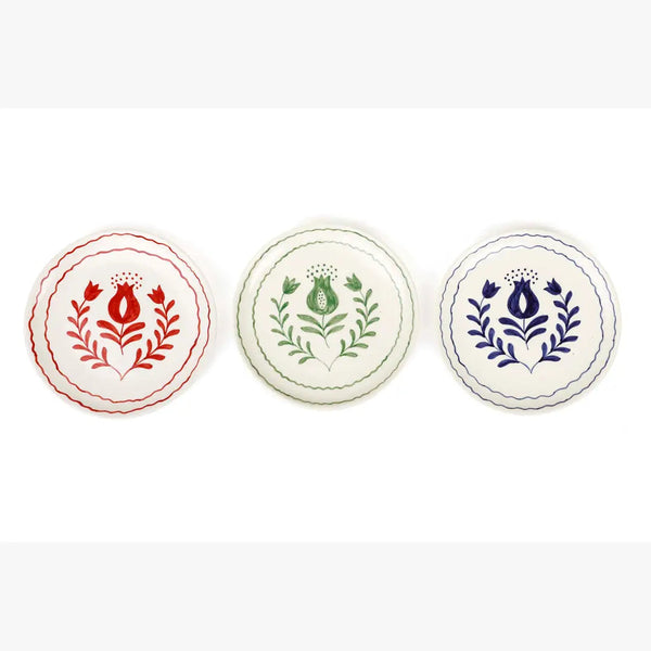 Red Anaar Snack Plate , 7x7 Inches (Set of 2)