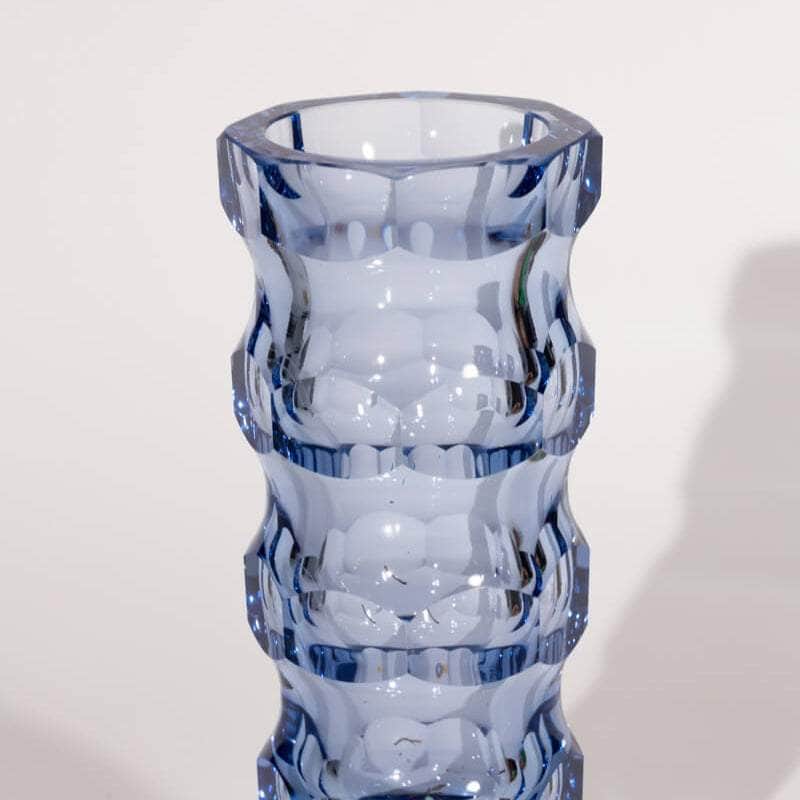 Vintage Faceted Crystal Vase, Oldrich Lipsky for VEB Glaswerke