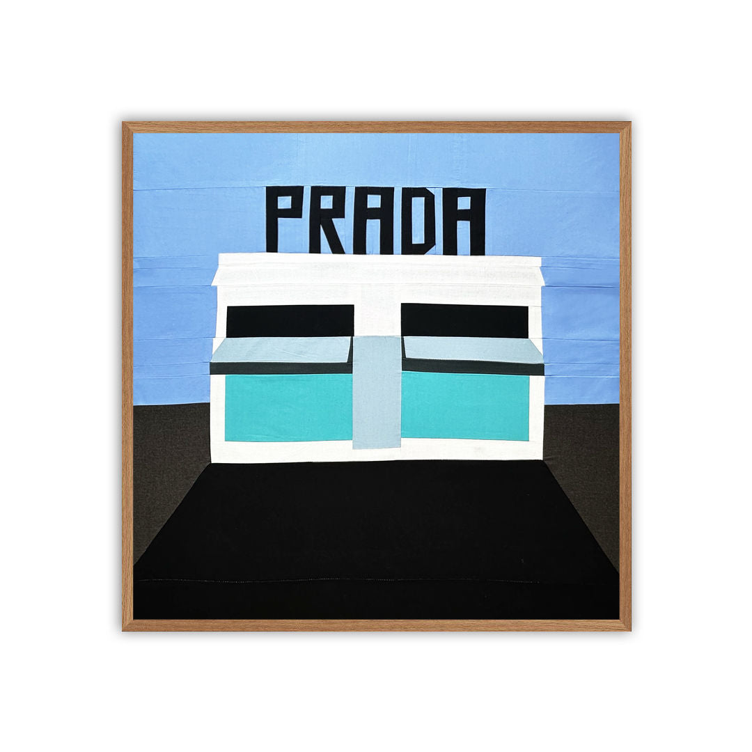 Prada Original Quilted Artwork in Handmade Frame
